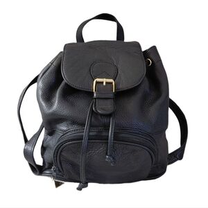 A. Giannetti Genuine Leather Black Mini Backpack